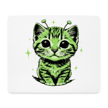 Alien Katze, Lustiges Meme, Retro Style - Mousepad (Querformat) - Weiß - Vorne
