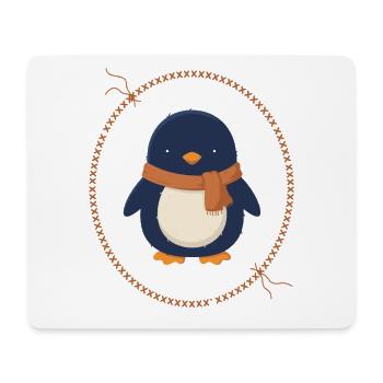 Pinguin Mit Schal Winter Tiermotiv - Mousepad (Querformat) - Weiß - Vorne