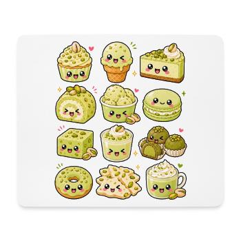 Kawaii Pistazie | Desserts & Süßes - Mousepad (Querformat) - Weiß - Vorne