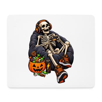 Fun Halloween video game with a skeleton - Mousepad (Querformat) - Weiß - Vorne