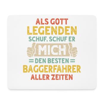 Baggerfahrer - Mousepad (Querformat) - Weiß - Vorne