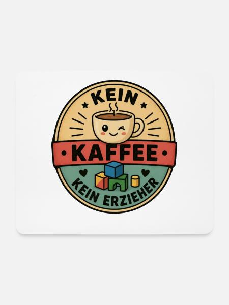 Erzieher Geschenk - Kein Kaffee Kein Erzieher - Mousepad (Querformat) - Weiß