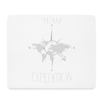 Team Expedition Kompass Weltkarte Wander  - Mousepad (Querformat) - Weiß - Vorne