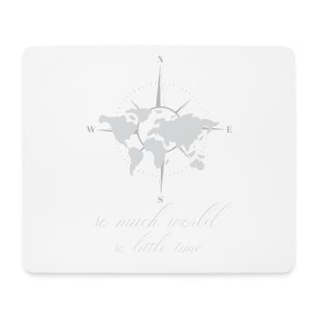 Weltkompass Viel Welt Wenig Zeit Wanderer - Mousepad (Querformat) - Weiß - Vorne