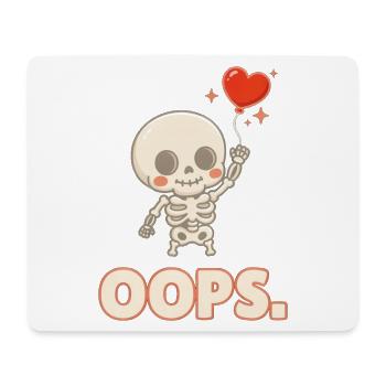 Herzballon-Skelett OOPS - Mousepad (Querformat) - Weiß - Vorne