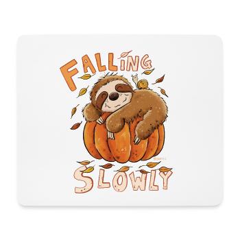 Falling Slowly Faultier Herbst Wortspiel Spruch  - Mousepad (Querformat) - Weiß - Vorne