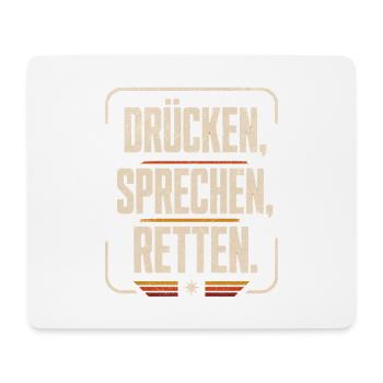 Drücken Sprechen Retten - Mousepad (Querformat) - Weiß - Vorne