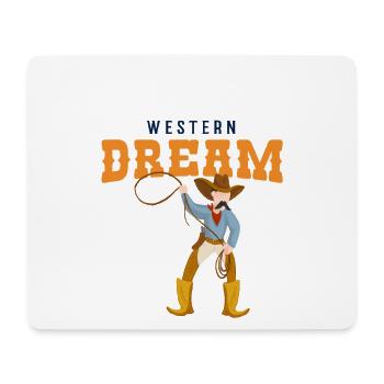 Western Dream Cowboy with Lasso Retro Graphic - Mousepad (Querformat) - Weiß - Vorne