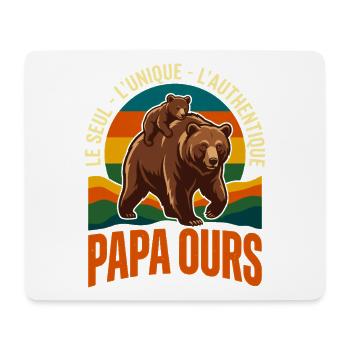 Papa Bear Einzigartiges Retro-Vatertagsgeschenk - Mousepad (Querformat) - Weiß - Vorne