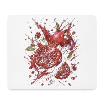 Granatapfel-Rubinrote Frucht-Spritzkunst - Mousepad (Querformat) - Weiß - Vorne
