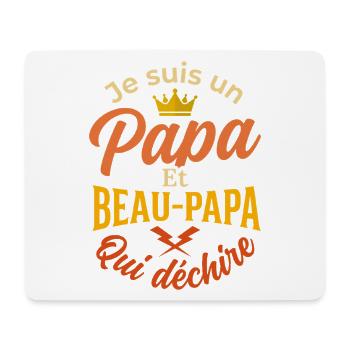 Papa und Stiefvater, die großartig sind - Mousepad (Querformat) - Weiß - Vorne