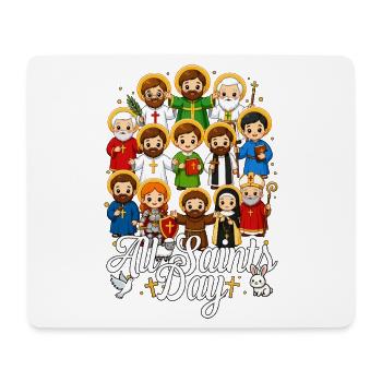 Allerheiligentag niedliche Kawaii-Katholische Heiligen - Mousepad (Querformat) - Weiß - Vorne