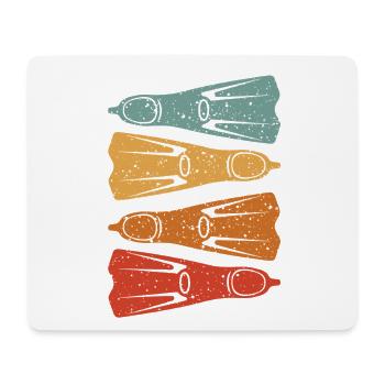 Retro Taucher Schwimmflossen Schnorchler Taucher - Mousepad (Querformat) - Weiß - Vorne
