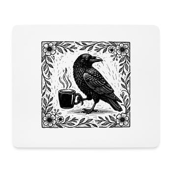 Rabe Kaffee Krähe Folk Art - Mousepad (Querformat) - Weiß - Vorne