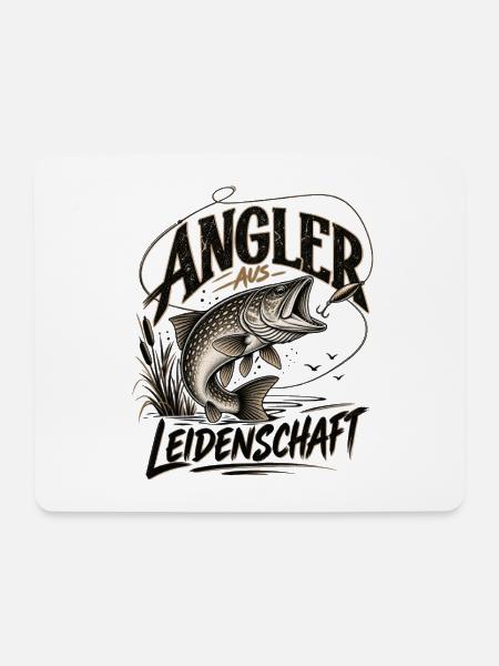 Angeln Hobby Angler aus Leidenschaft Fische - Mousepad (Querformat) - Weiß