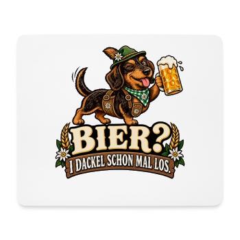 Lustiger Dackel im bayerischen Look - Mousepad (Querformat) - Weiß - Vorne