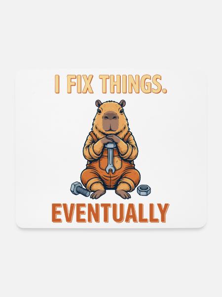 Capybara Schrauber - Mousepad (Querformat) - Weiß