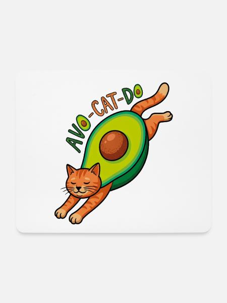 AvoCatDo Dehnkatze - Mousepad (Querformat) - Weiß