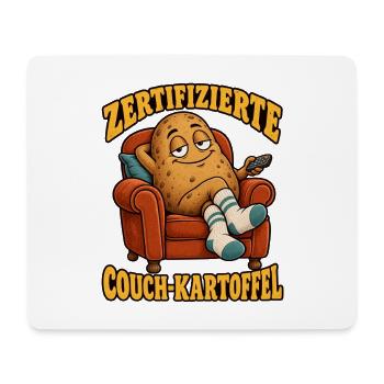 Zertifizierte Couch-Kartoffel – Faulenzer - Mousepad (Querformat) - Weiß - Vorne