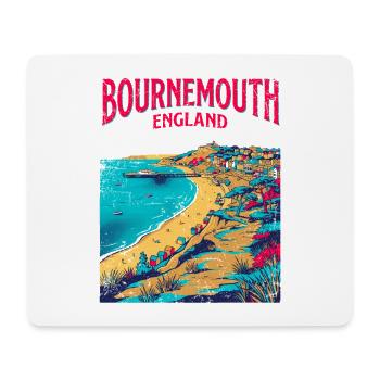 City Vintage Bournemouth England Coastal Travel - Mousepad (Querformat) - Weiß - Vorne