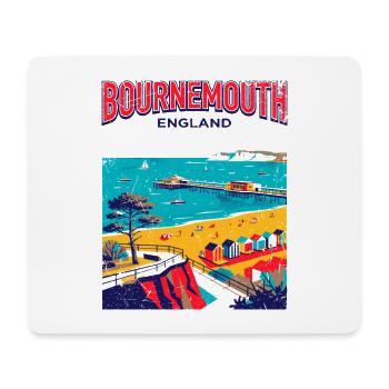 City Vintage Bournemouth England Coastal Travel - Mousepad (Querformat) - Weiß - Vorne