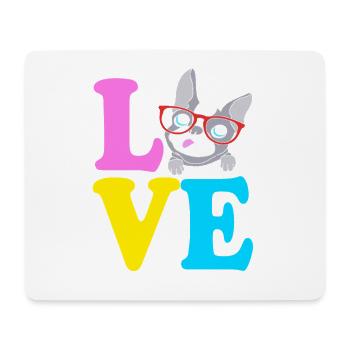 Boston Terrier - Mousepad (Querformat) - Weiß - Vorne
