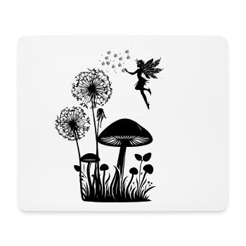 Schmetterlingdesign Pusteblumen Wiese Herzen Feen - Mousepad (Querformat) - Weiß - Vorne