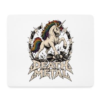 Death Metal Einhorn – Metal Unicorn Vinyl - Mousepad (Querformat) - Weiß - Vorne