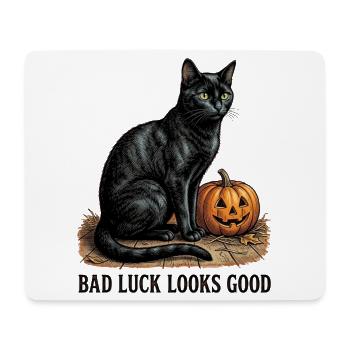 Bad Luck Looks Good Schwarze Katze - Mousepad (Querformat) - Weiß - Vorne