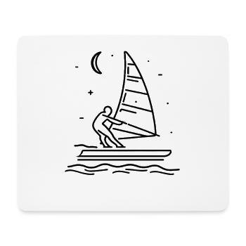 Windsurfen Skizze - Mousepad (Querformat) - Weiß - Vorne