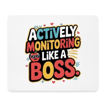 Aktive Überwachung wie - Mousepad (Querformat) - Weiß - Vorne