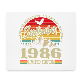 September 1986 Vintage Geburtstag Geschenk Retro - Mousepad (Querformat) - Weiß - Vorne