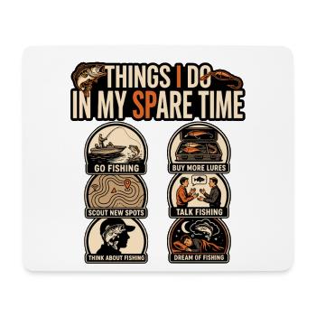 Was ich in meiner Freizeit tue Angeln - Mousepad (Querformat) - Weiß - Vorne
