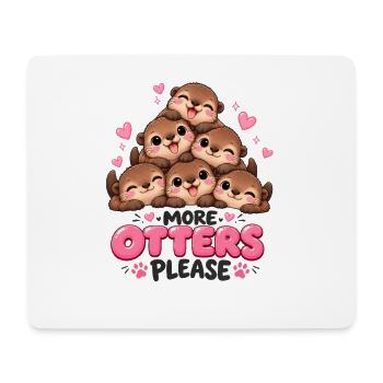 More Otters Please Süße Otter Freunde - Mousepad (Querformat) - Weiß - Vorne