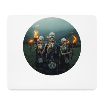 Skelette in schottischen Kilts mit Fackeln - Mousepad (Querformat) - Weiß - Vorne