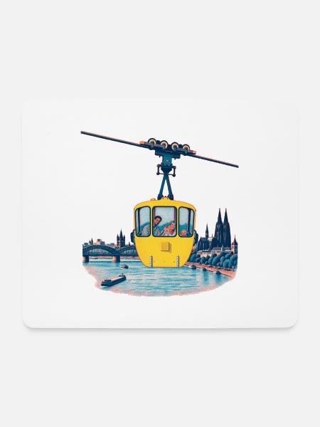 Kölner Seilbahn Risograph - Mousepad (Querformat) - Weiß