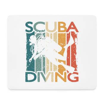 Retro Taucher SCUBA DIVING Für Schnorchler Taucher - Mousepad (Querformat) - Weiß - Vorne