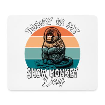 Schneeaffe Snow Monkey - Mousepad (Querformat) - Weiß - Vorne