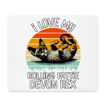 Lustige Devon Rex - Mousepad (Querformat) - Weiß - Vorne