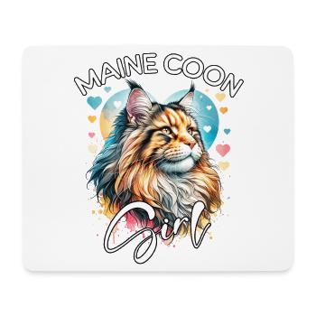 Maine Coon Mädchen Maine Coon - Mousepad (Querformat) - Weiß - Vorne