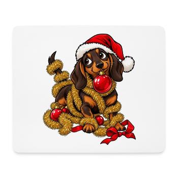 Weihnachten Dackel Hund Geschenkidee - Mousepad (Querformat) - Weiß - Vorne