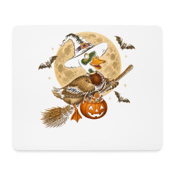 Ente Hexe Halloween Ente - Mousepad (Querformat) - Weiß - Vorne