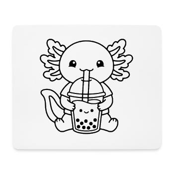 Süßer Axolotl Bubble Tea Umriss Kawaii Boba Drink - Mousepad (Querformat) - Weiß - Vorne