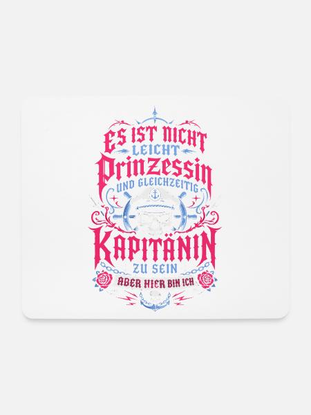 Kapitänin Spruch Boot Segeln Anker - Mousepad (Querformat) - Weiß