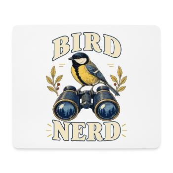 Bird Nerd – Kohlmeise Vogelbeobachtung - Mousepad (Querformat) - Weiß - Vorne