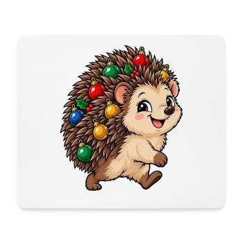 Weihnachten Igel Christbaumkugeln Geschenk - Mousepad (Querformat) - Weiß - Vorne