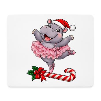 Weihnachten Nilpferd Ballett Ballerina Geschenk - Mousepad (Querformat) - Weiß - Vorne