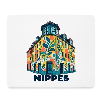 Nippes Eckhaus mit Schrift - Mousepad (Querformat) - Weiß - Vorne