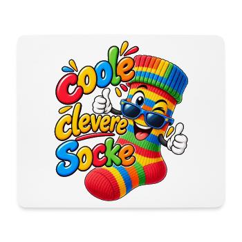 Lustige bunte Socke - Mousepad (Querformat) - Weiß - Vorne