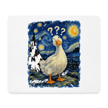 Gänse Sternennacht-Impression - Mousepad (Querformat) - Weiß - Vorne